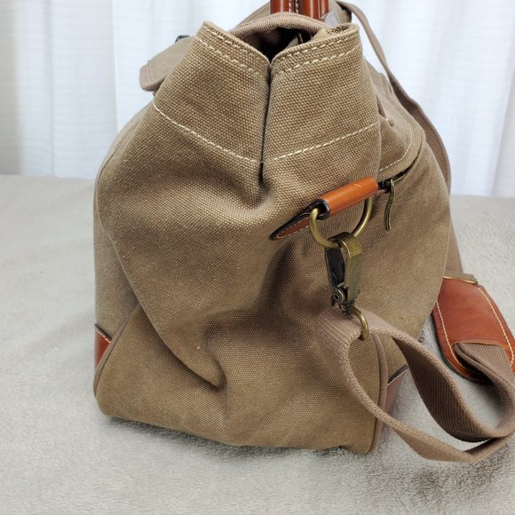 Large Canvas and Leather Shoulder Bag by Nood - Picture 11 of 16